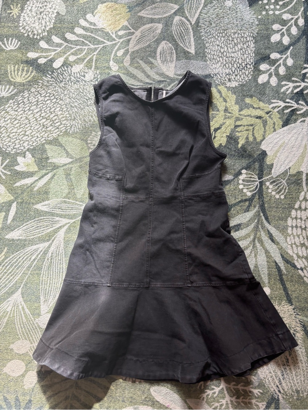 Free People Sleeveless Black Fit-and-Flare denim Dress